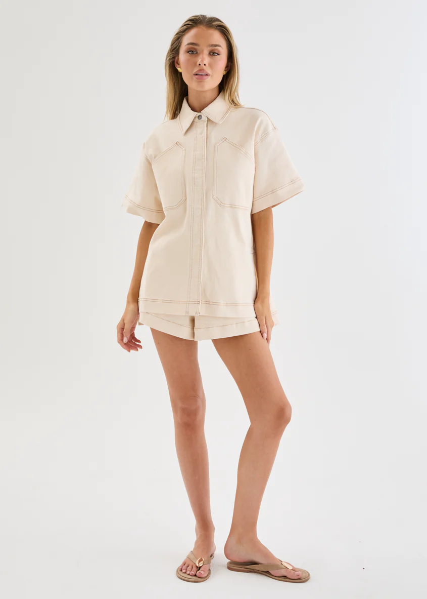 Devorah Denim Shirt - Ecru - Image 4