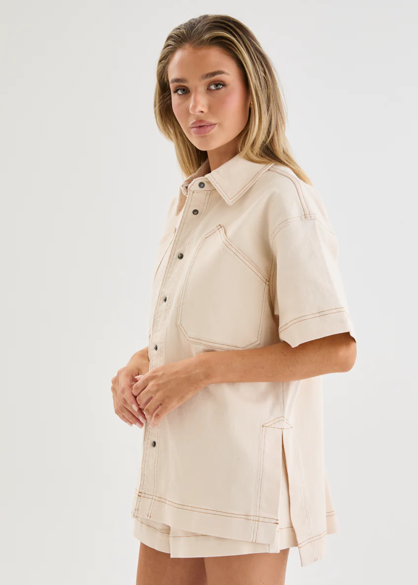 Devorah Denim Shirt - Ecru - Image 6