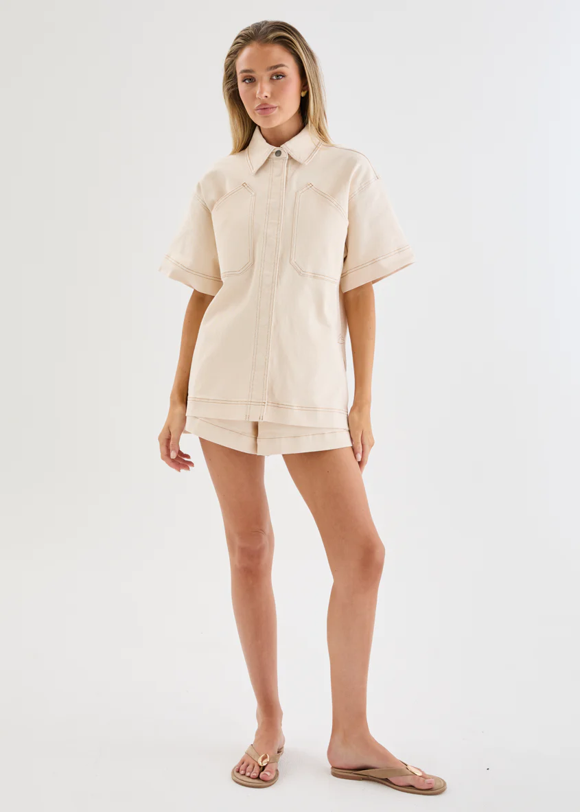 Devorah Denim Shirt - Ecru - Image 7
