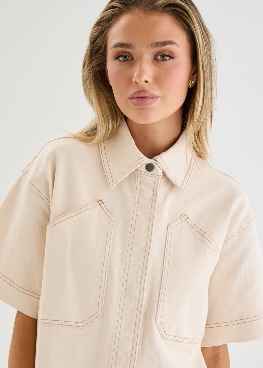 Devorah Denim Shirt - Ecru - Image 8