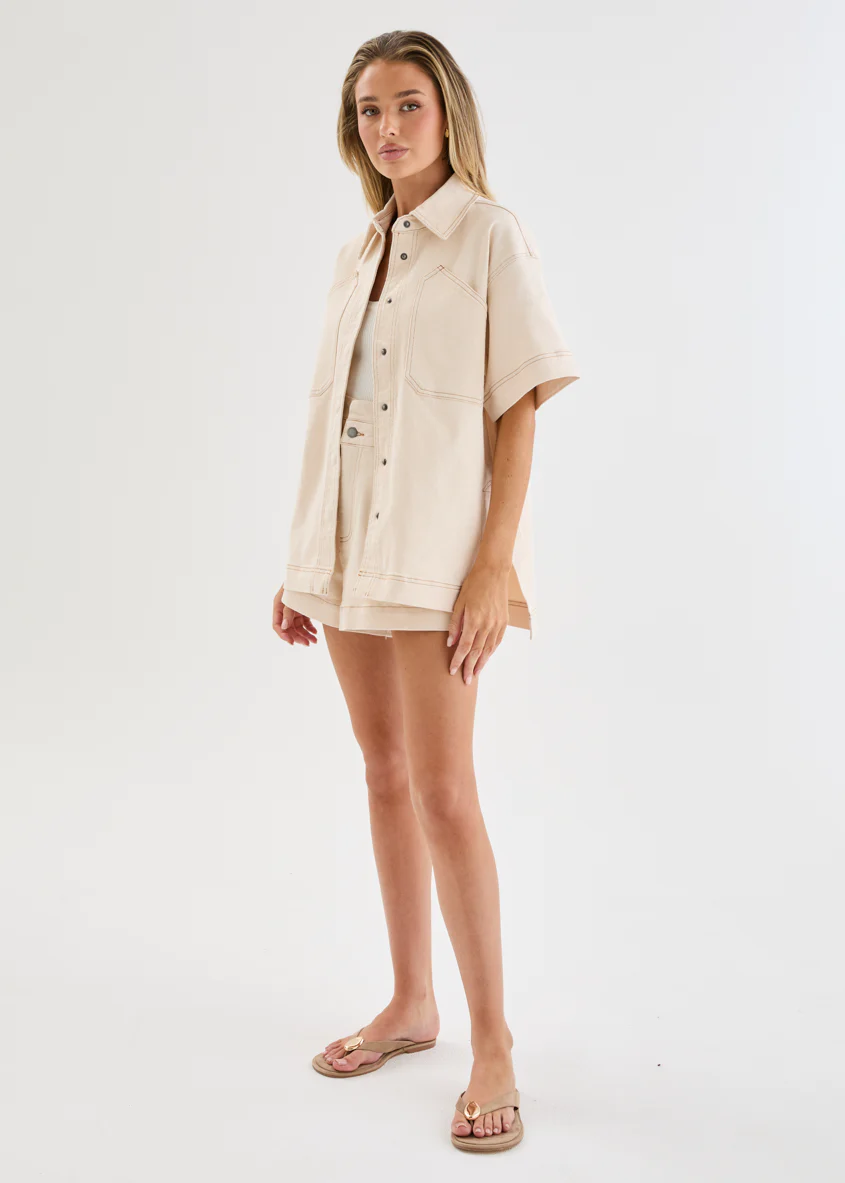 Devorah Denim Shirt - Ecru - Image 9