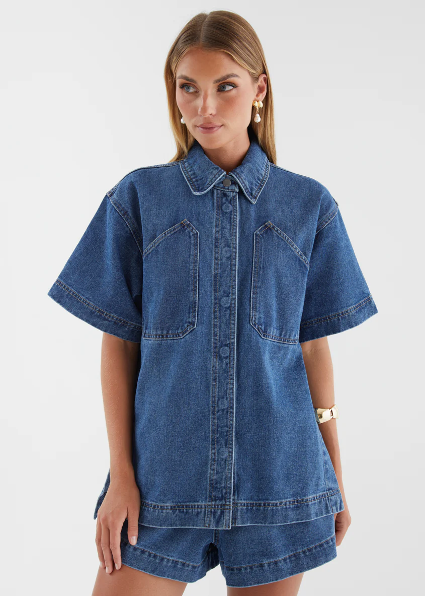 Devorah Denim Shirt - Indigo - Image 16