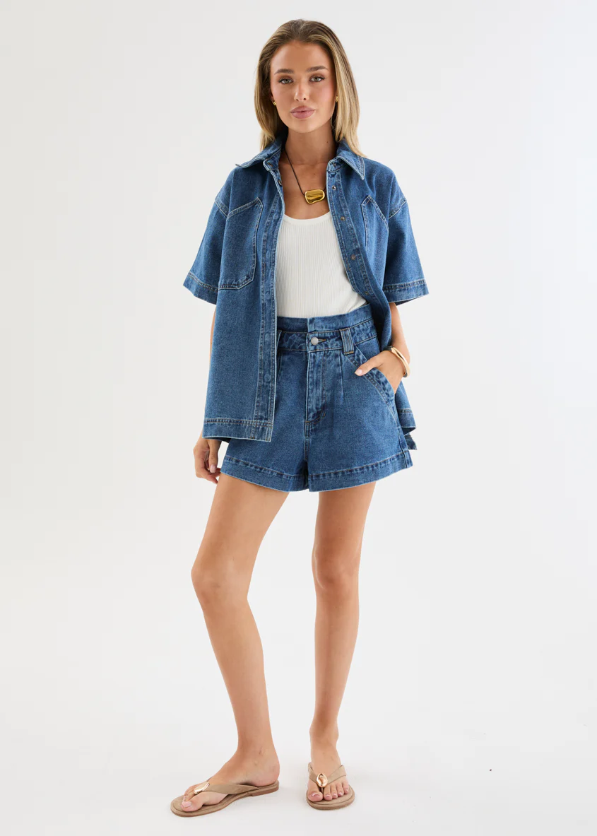 Devorah Denim Shorts - Indigo - Image 3