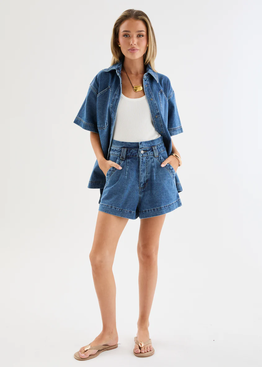 Devorah Denim Shorts - Indigo - Image 4