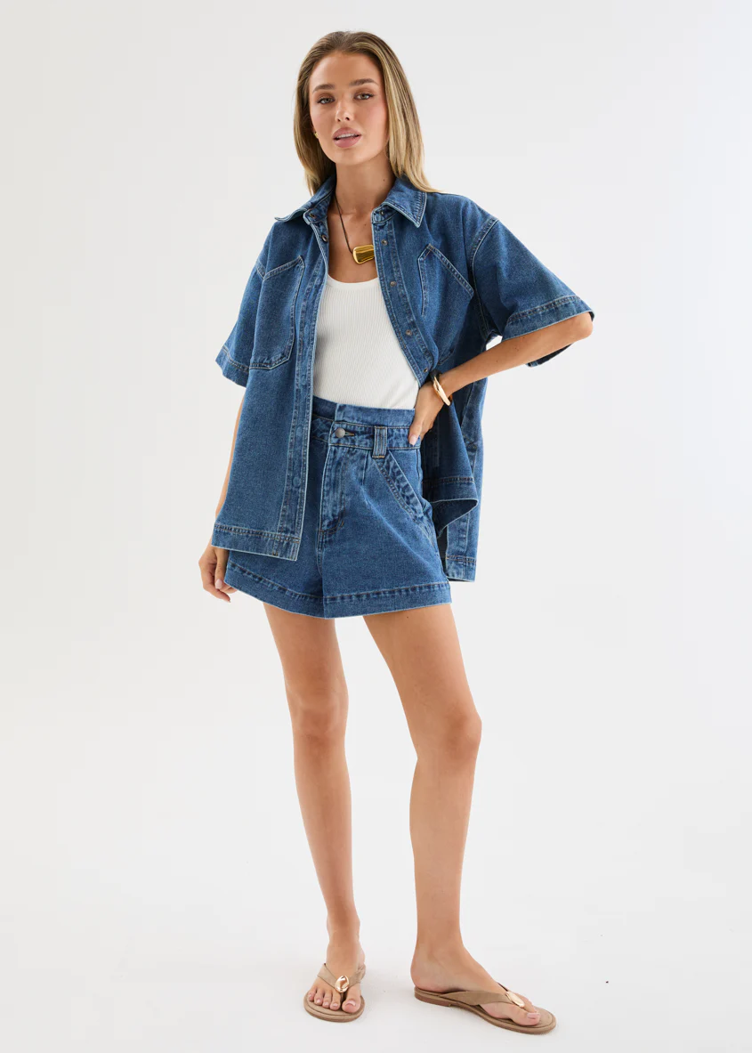 Devorah Denim Shorts - Indigo - Image 5