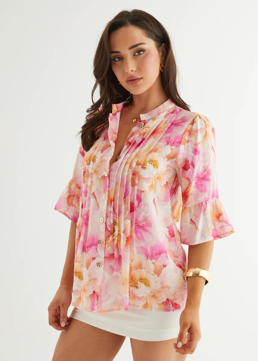 Diaz Blouse - Magenta Floral - Image 2