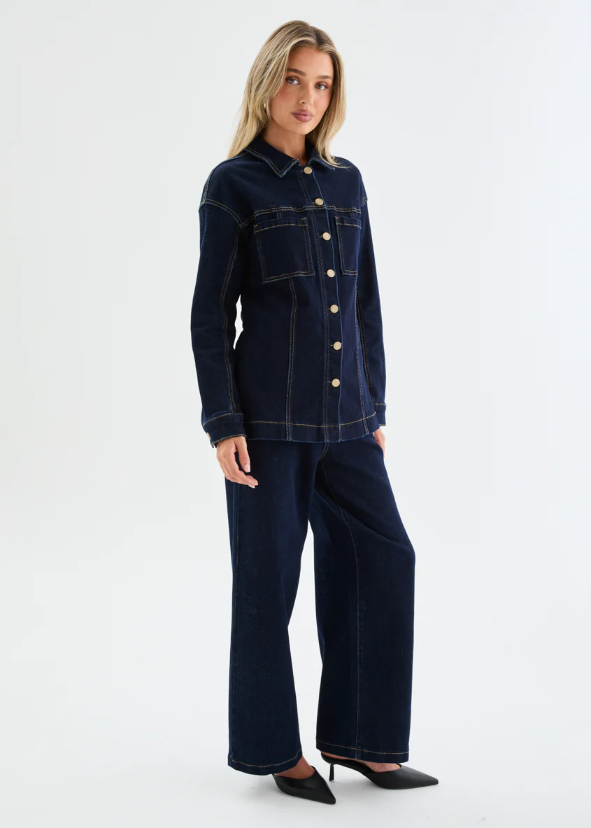 Diego Denim Jacket - Dark Blue - Image 6