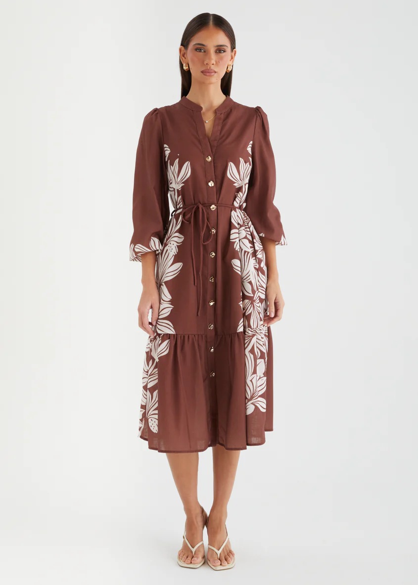 Dijana Midi Dress - Cacao Floral - Image 3