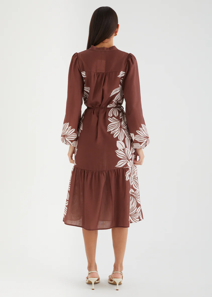 Dijana Midi Dress - Cacao Floral - Image 5