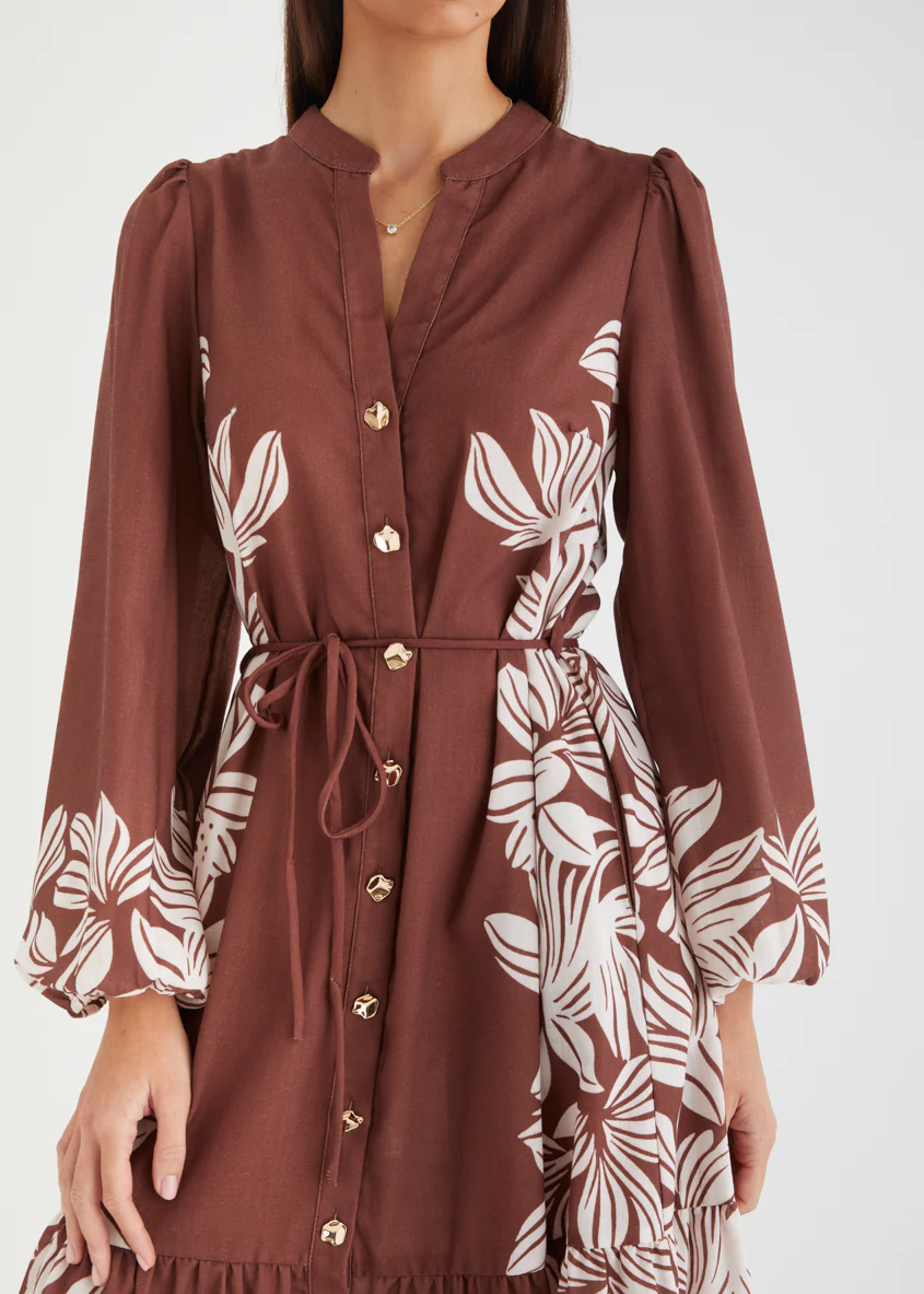 Dijana Midi Dress - Cacao Floral - Image 6