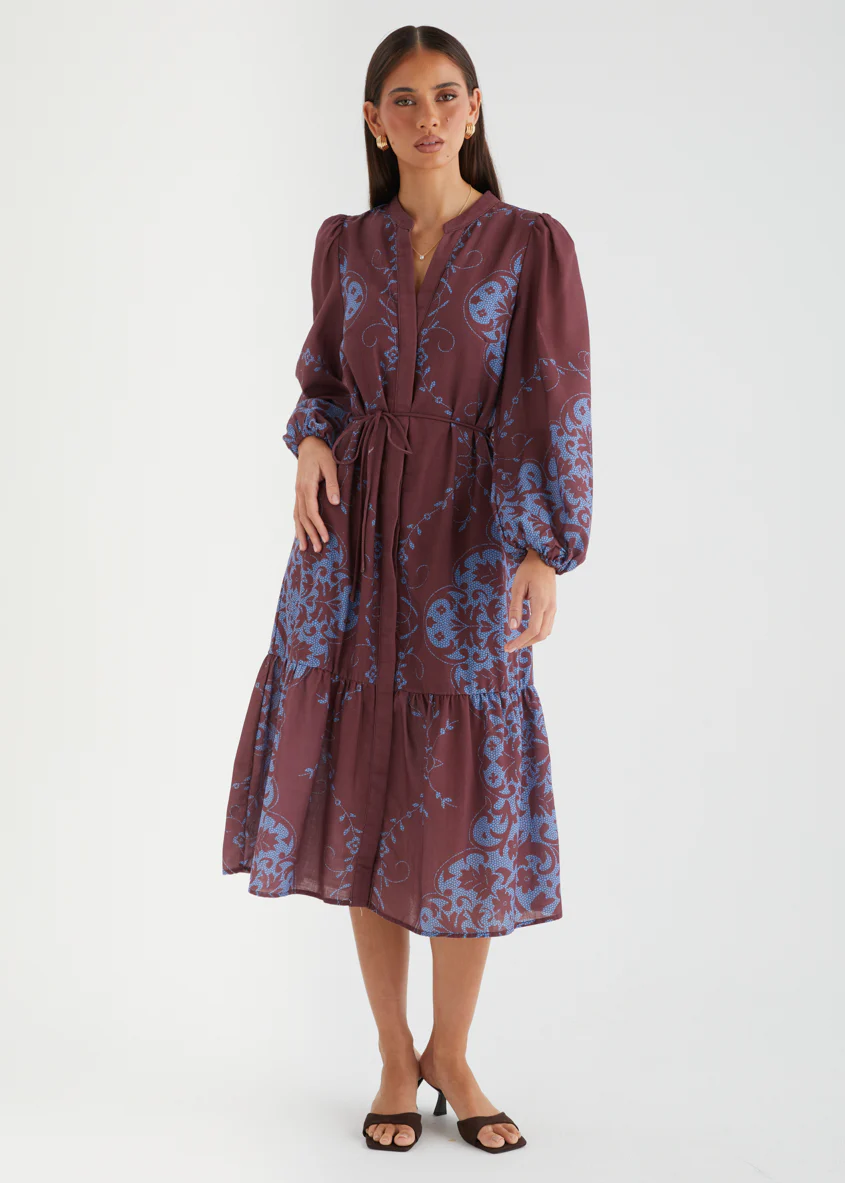 Dionah Midi Dress - Chocolate Frost - Image 3