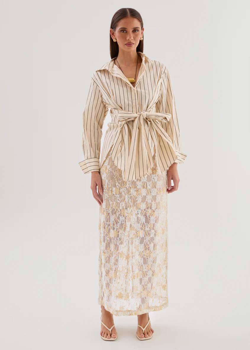 Dionne Shirt - Cream Stripe - Image 2