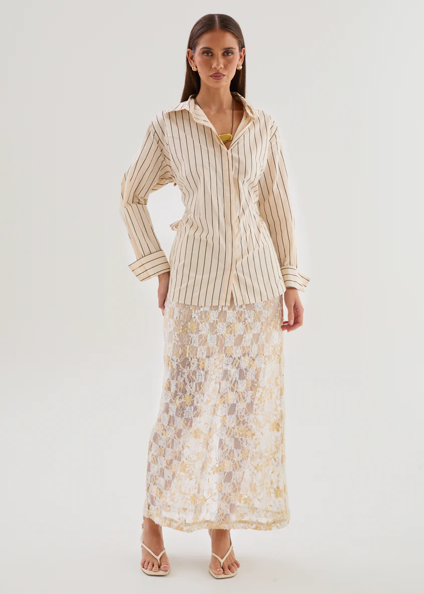 Dionne Shirt - Cream Stripe - Image 8