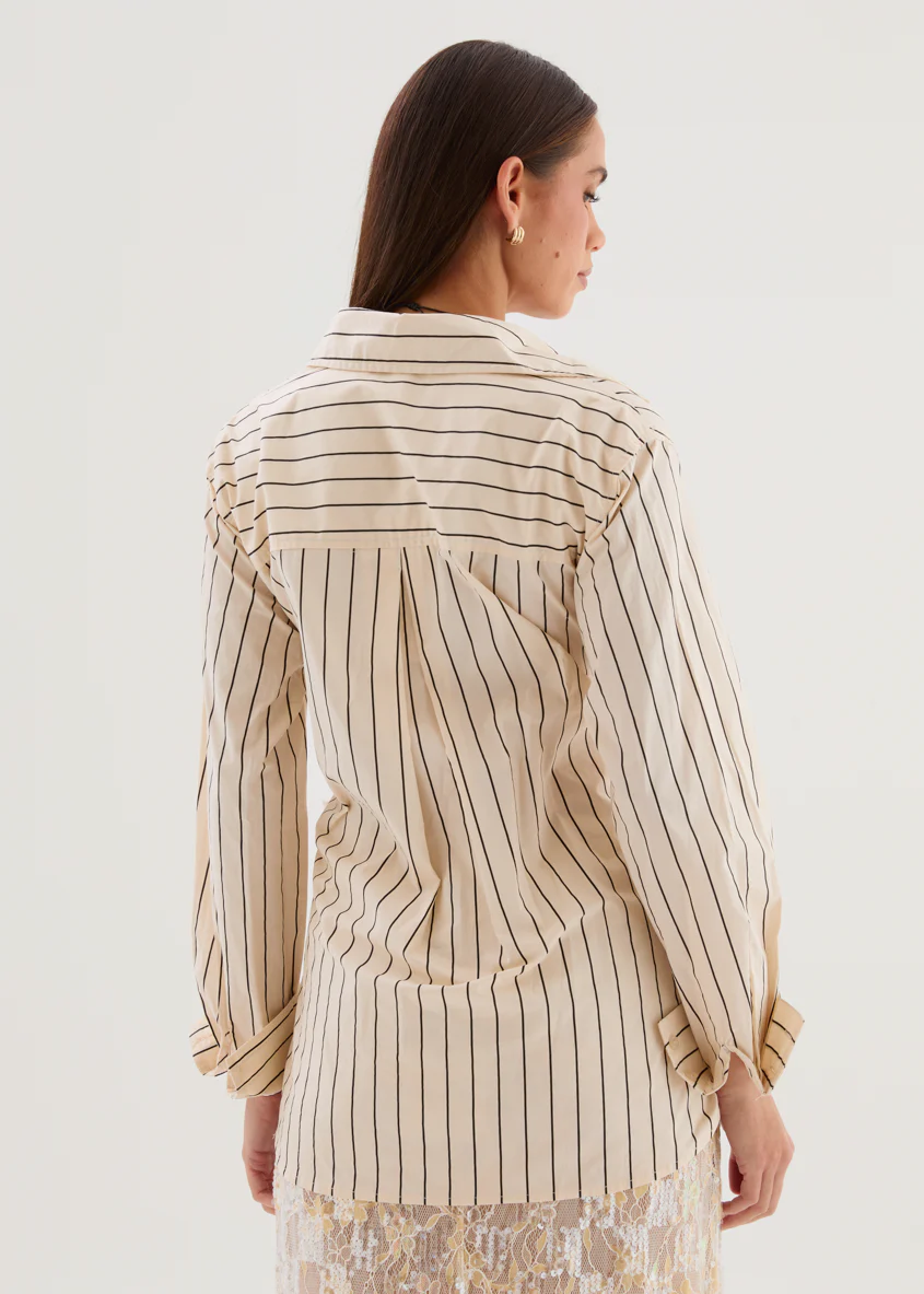 Dionne Shirt - Cream Stripe - Image 9
