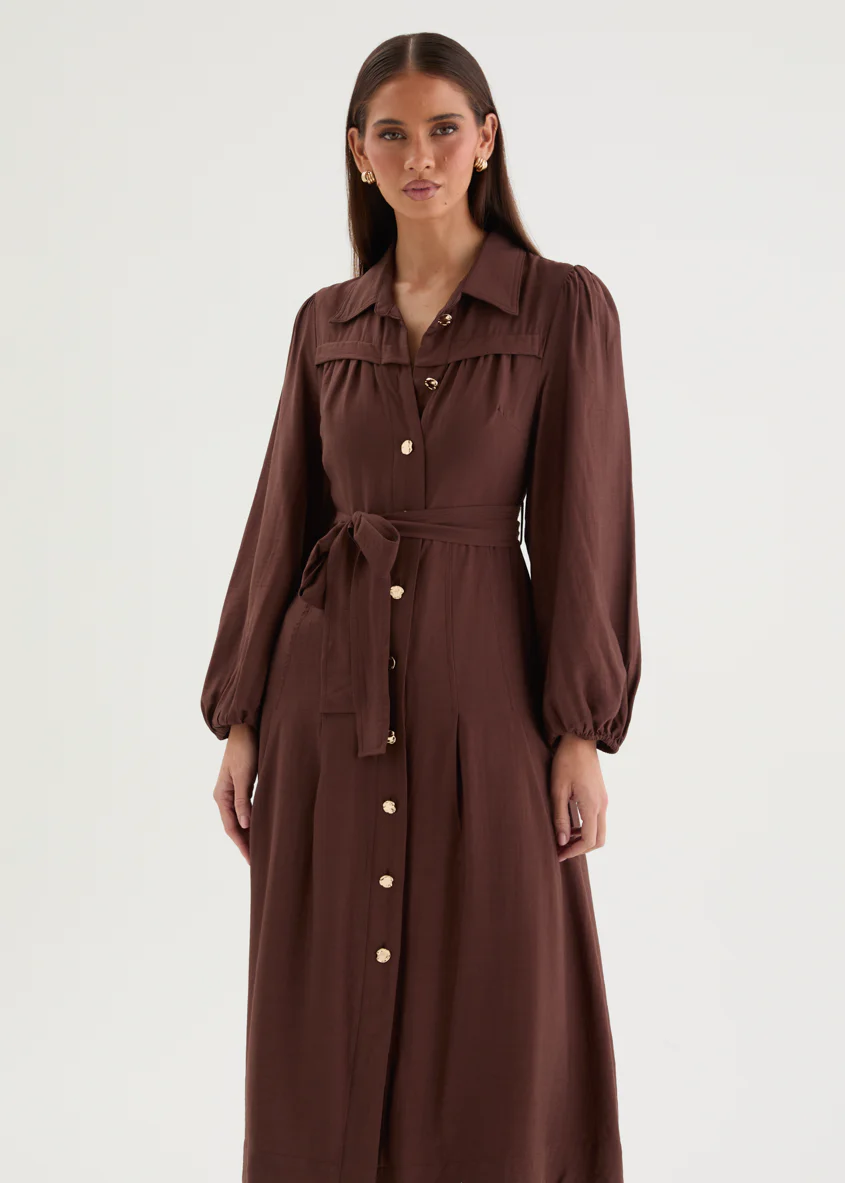 Donellia Midi Dress - Chocolate - Image 2