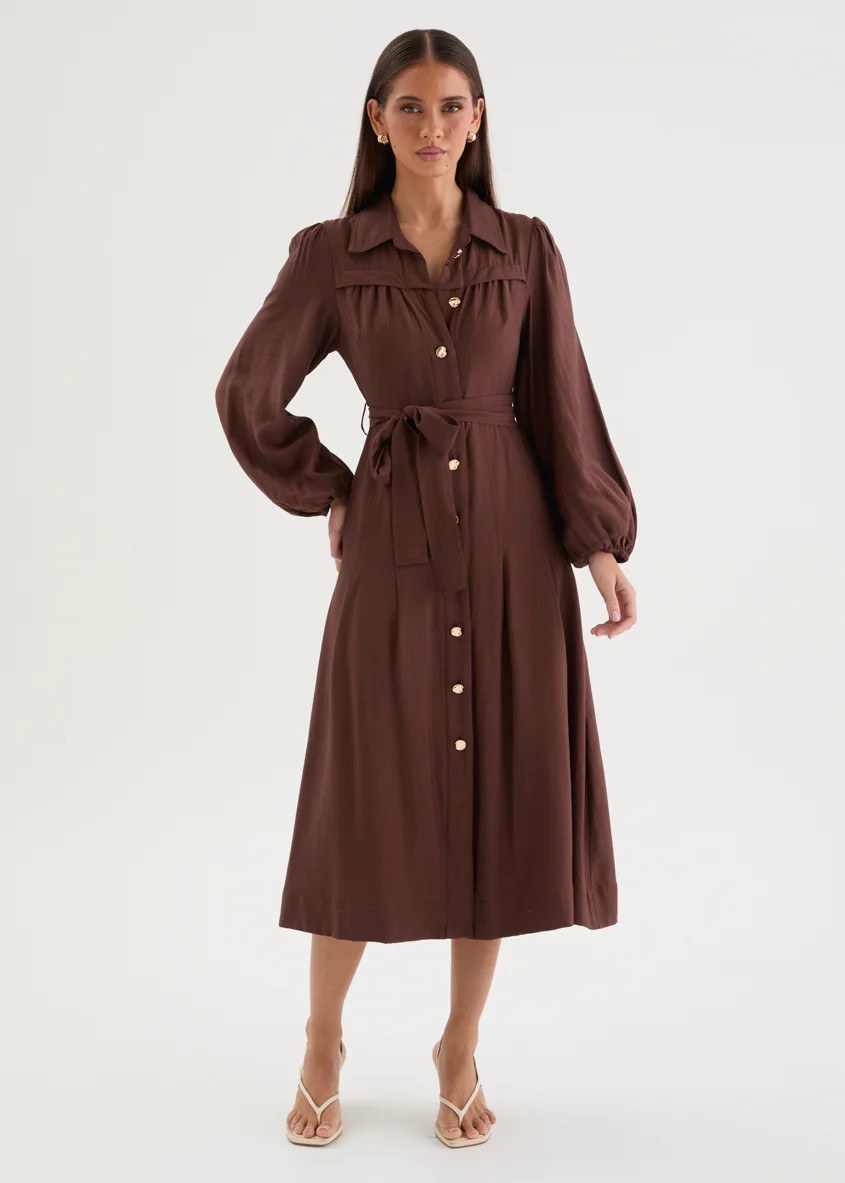 Donellia Midi Dress - Chocolate - Image 4