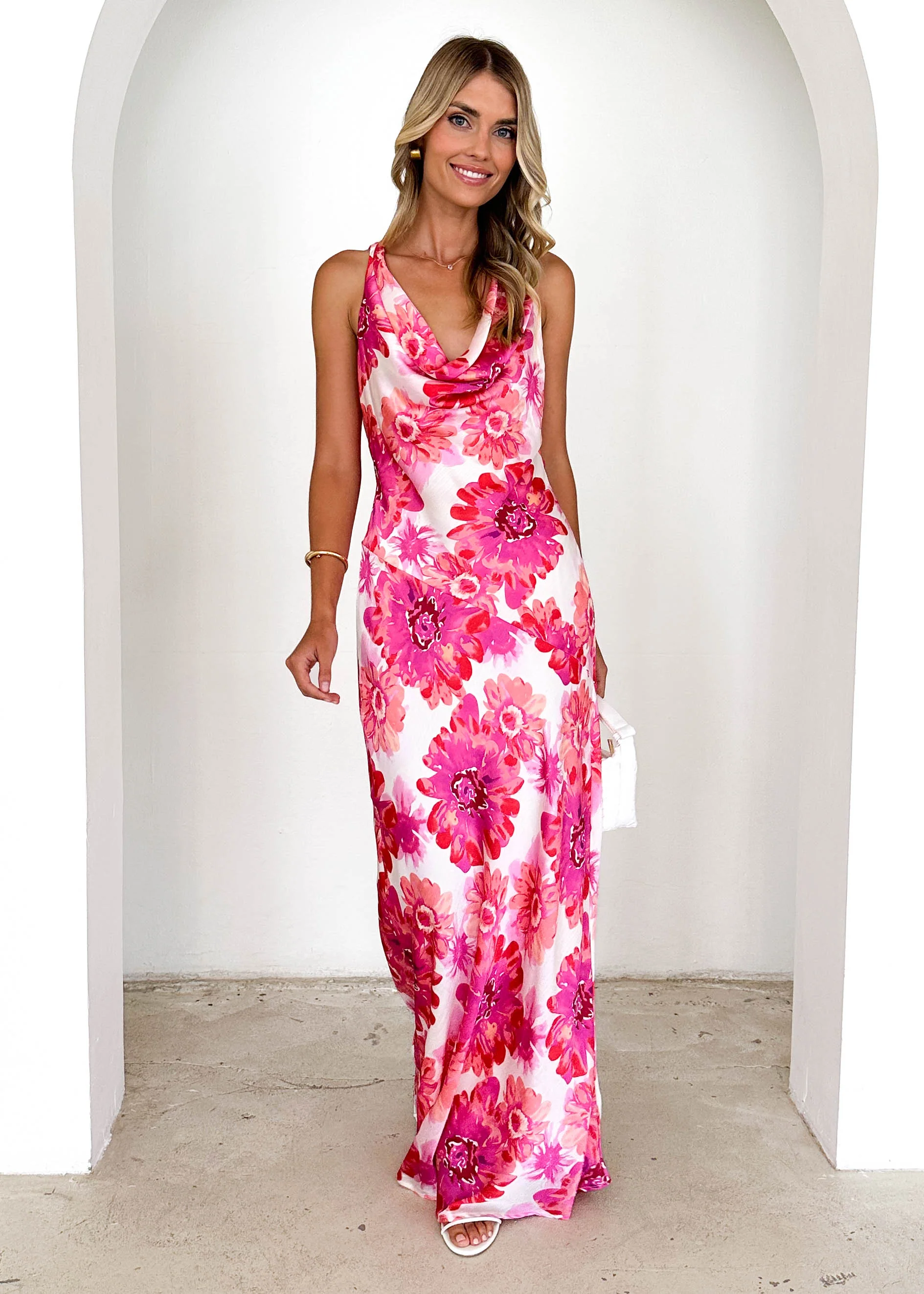 Drew Maxi Dress - Pink Floral - Image 3