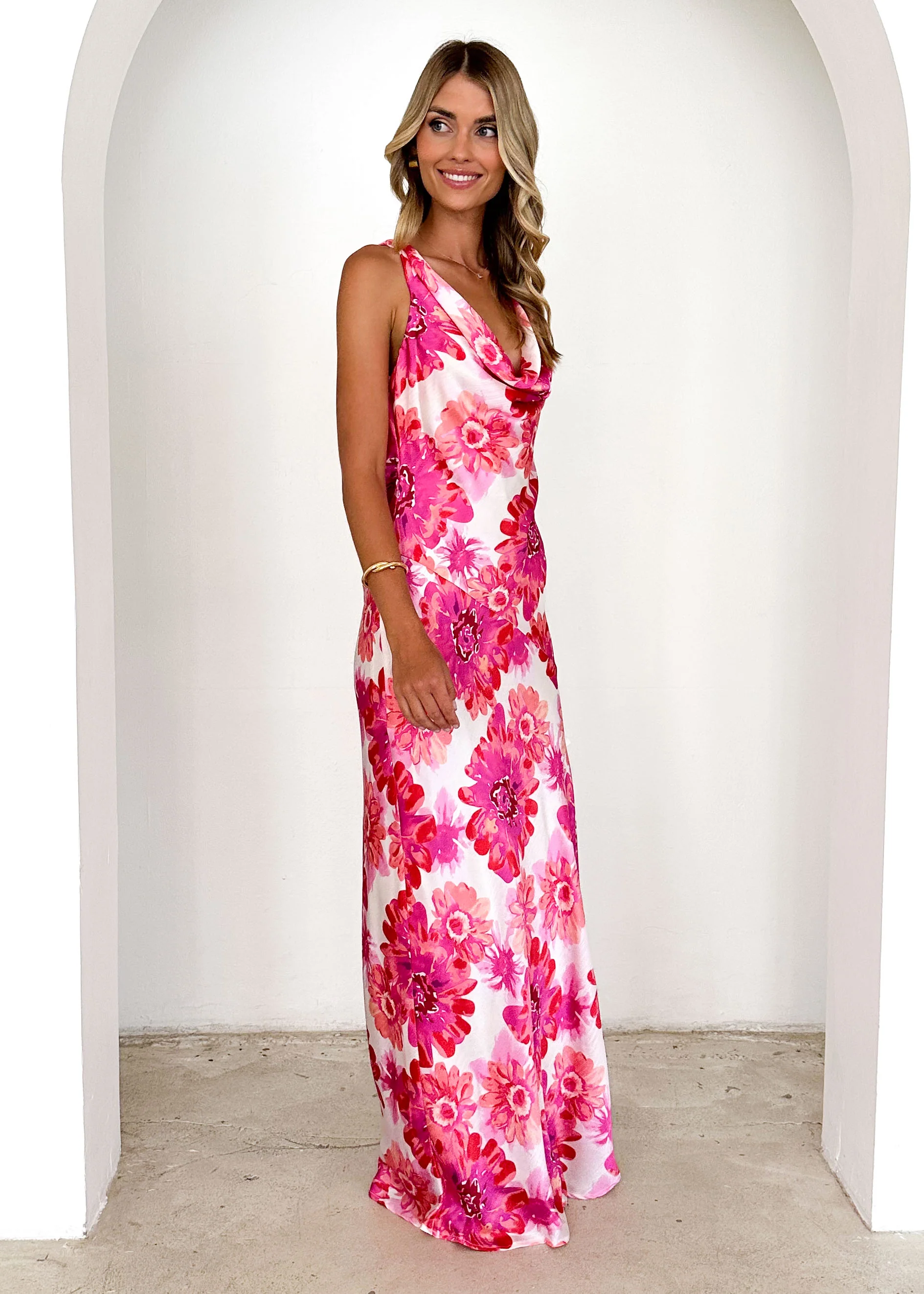 Drew Maxi Dress - Pink Floral - Image 4
