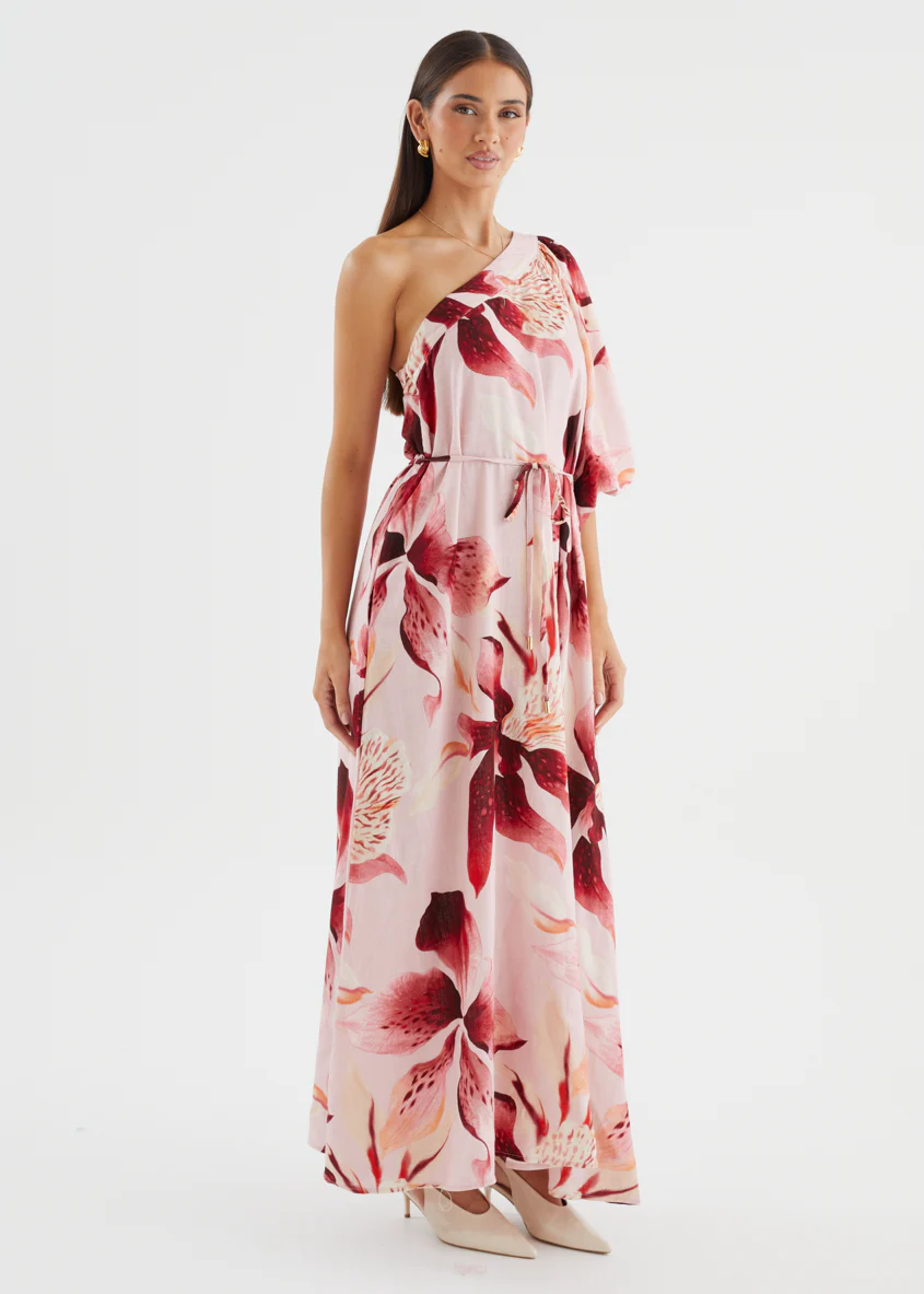 Dyanne One Shoulder Maxi Dress - Blush Lily - Image 6