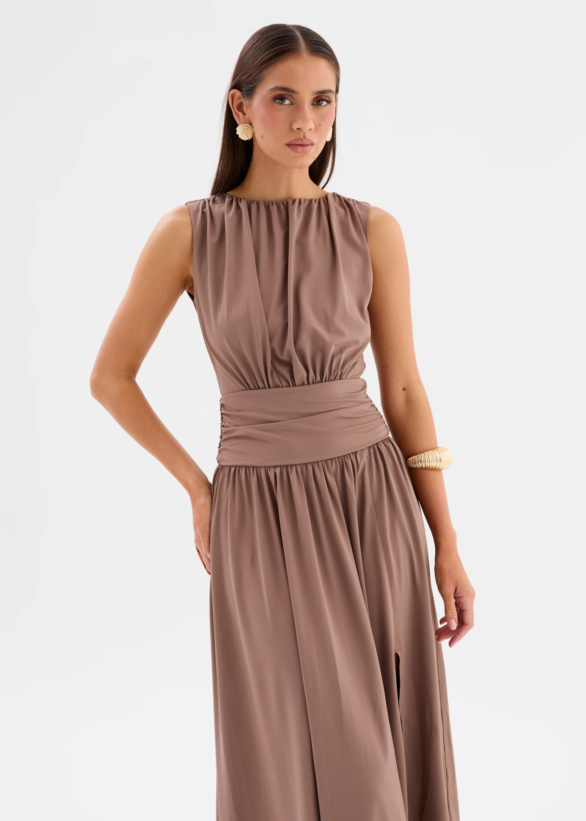 Elaney Maxi Dress - Taupe - Image 3