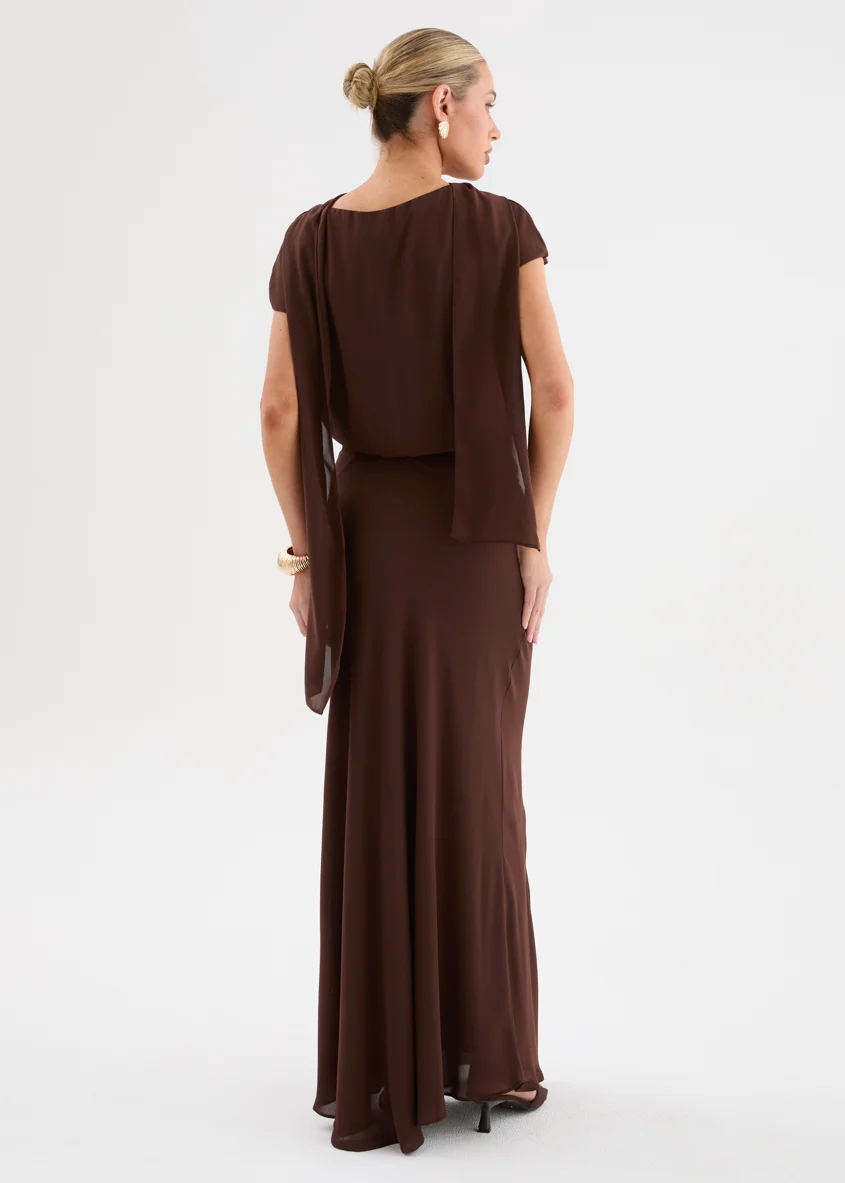 Elenore Maxi Dress - Chocolate - Image 7