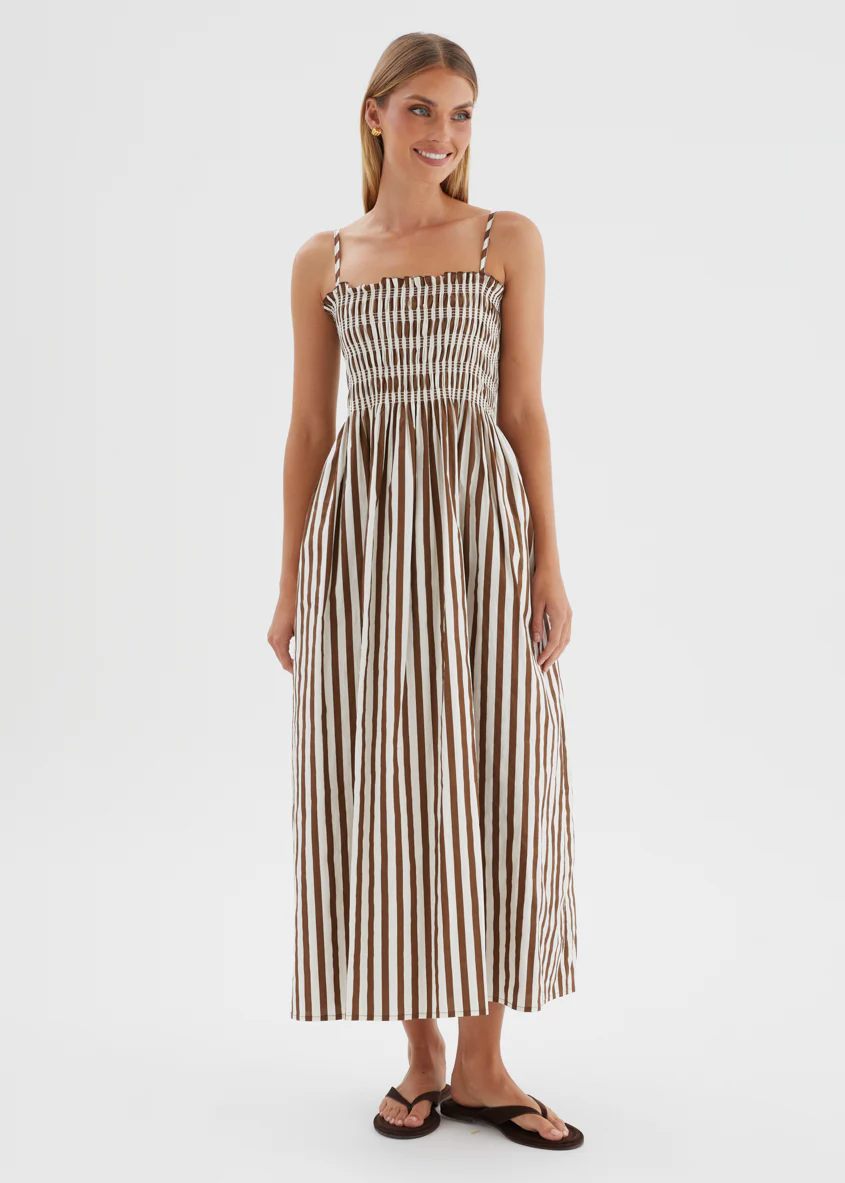 Elese Maxi Dress - Choc Stripe - Image 2