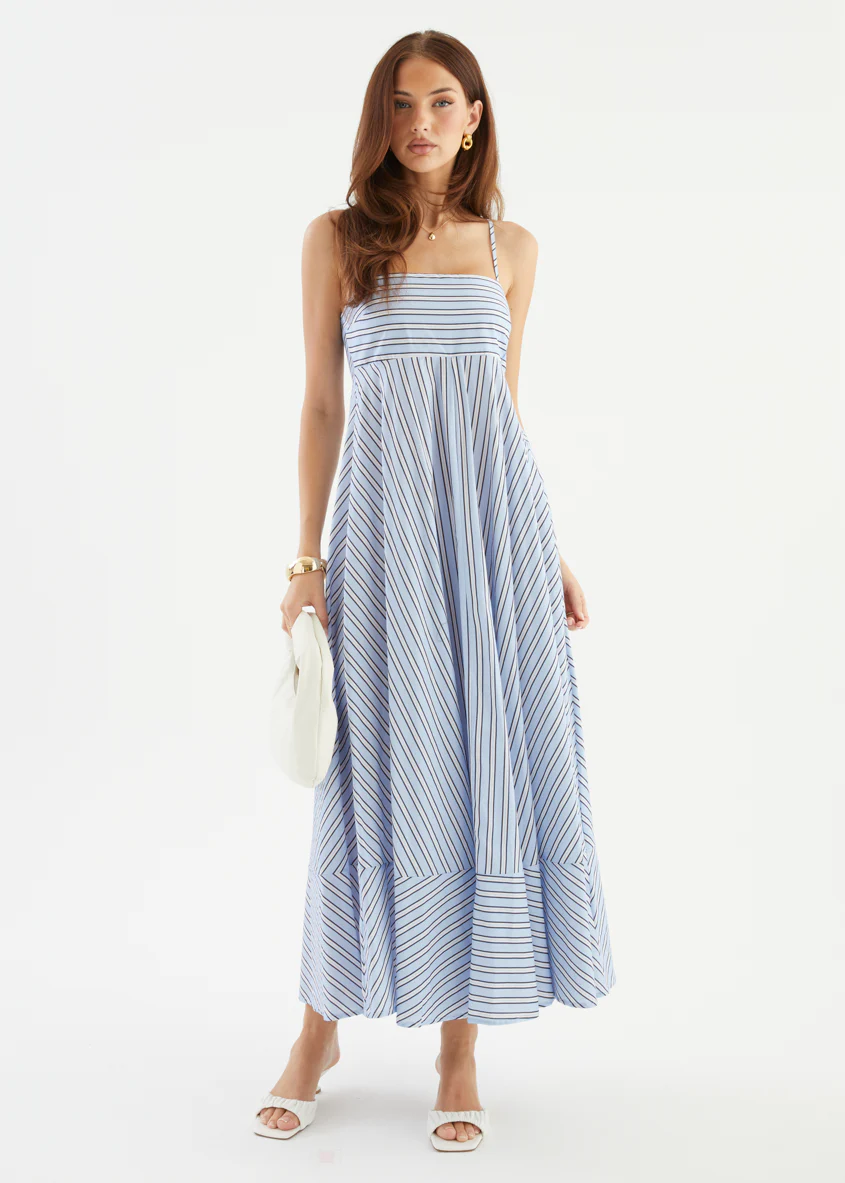 Elide Maxi Dress - Blue Stripe - Image 11