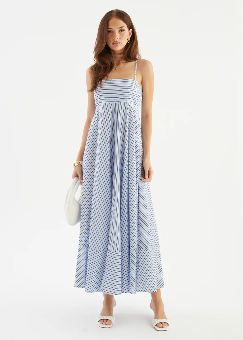 Elide Maxi Dress - Blue Stripe - Image 14