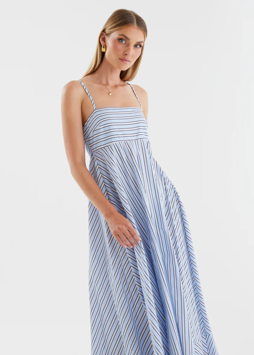 Elide Maxi Dress - Blue Stripe - Image 7