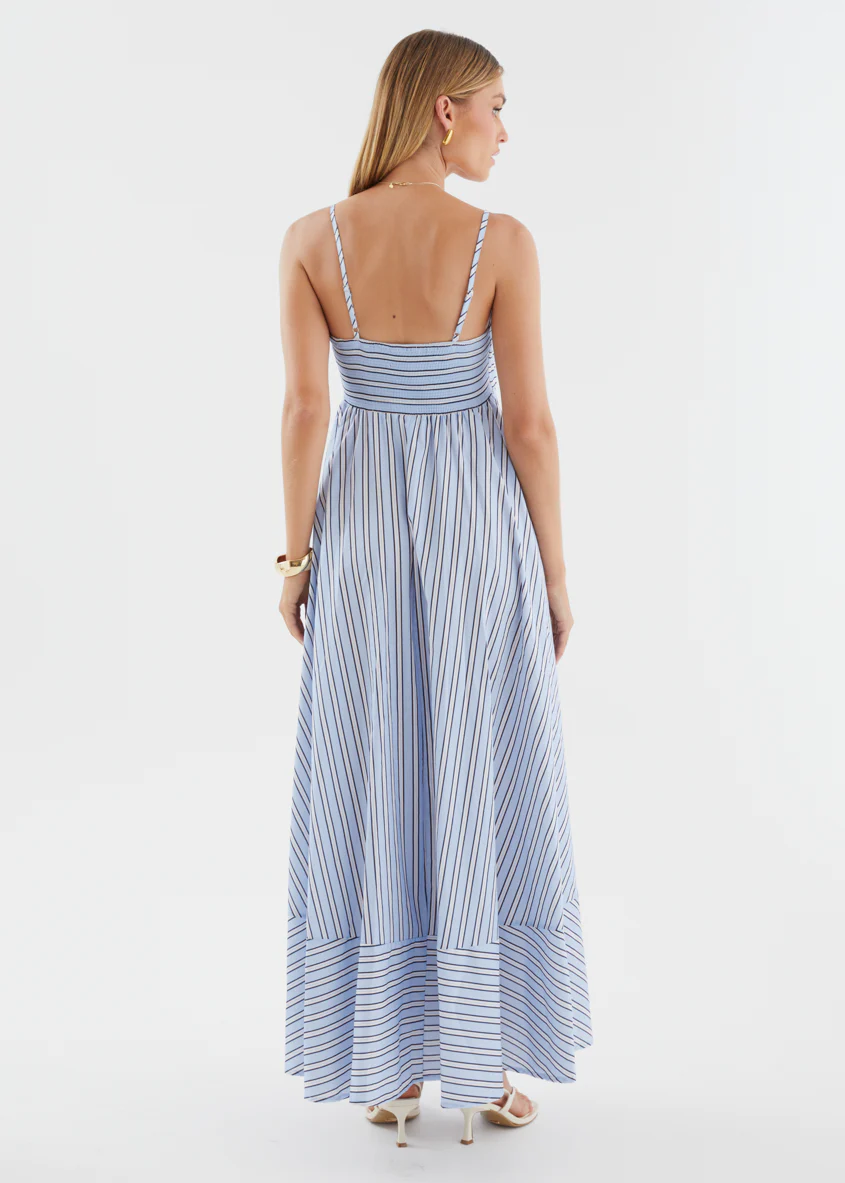 Elide Maxi Dress - Blue Stripe - Image 9
