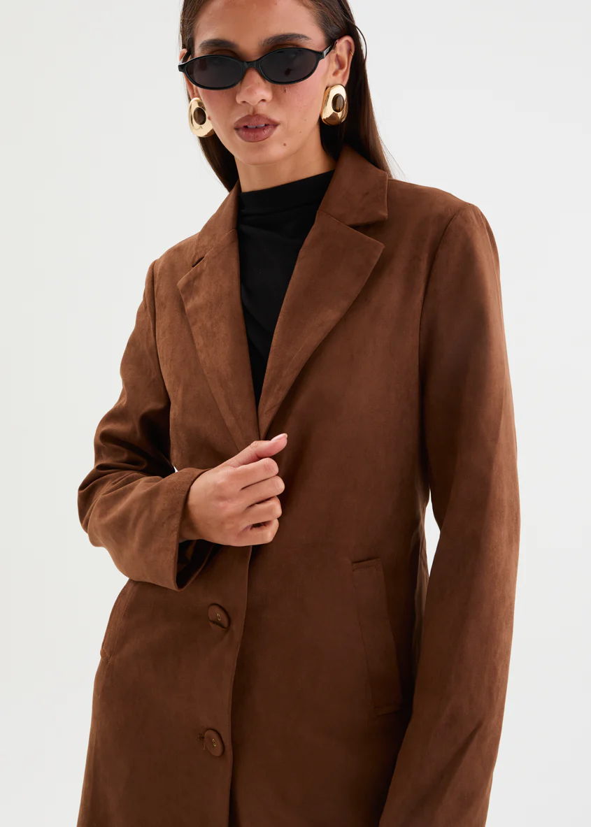 Elijah Suede Coat - Pecan Brown - Image 10