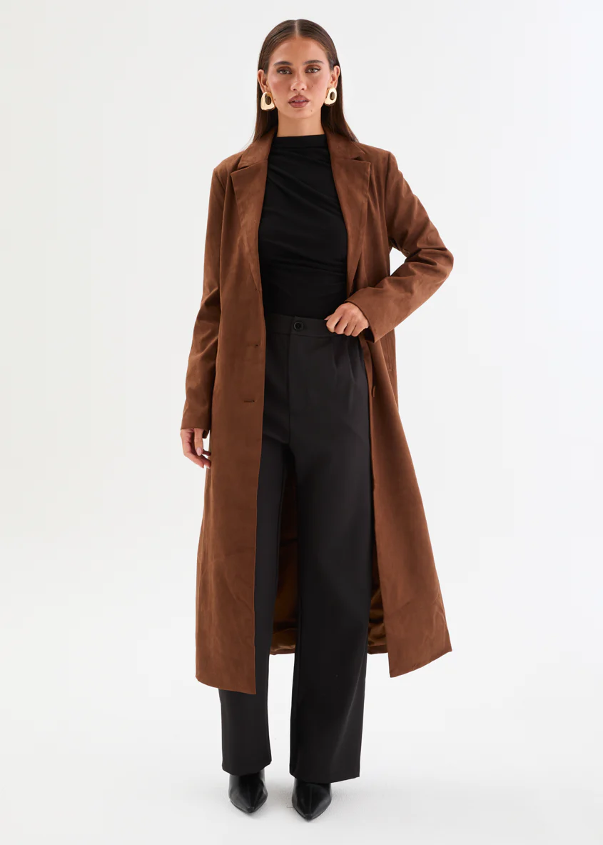 Elijah Suede Coat - Pecan Brown - Image 5