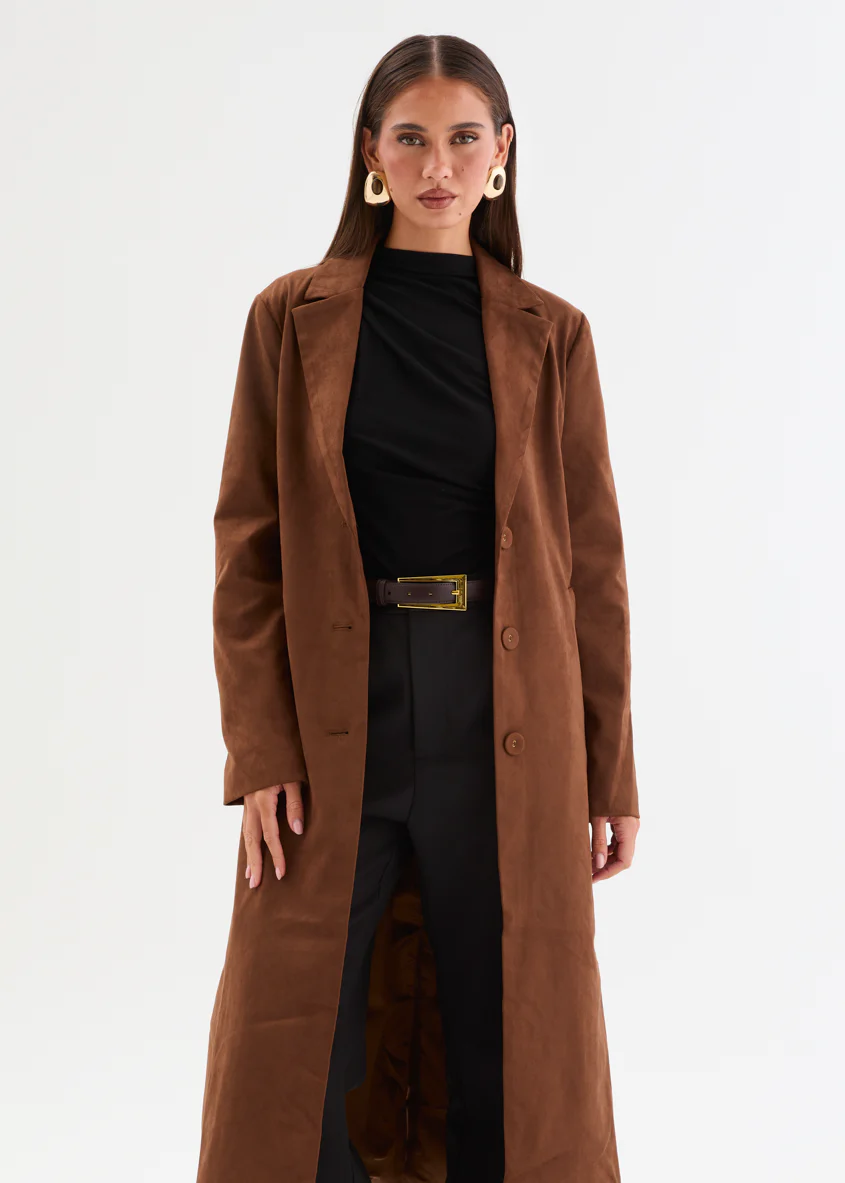 Elijah Suede Coat - Pecan Brown - Image 6