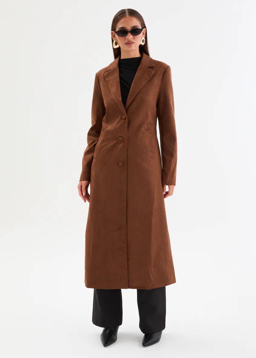 Elijah Suede Coat - Pecan Brown - Image 8