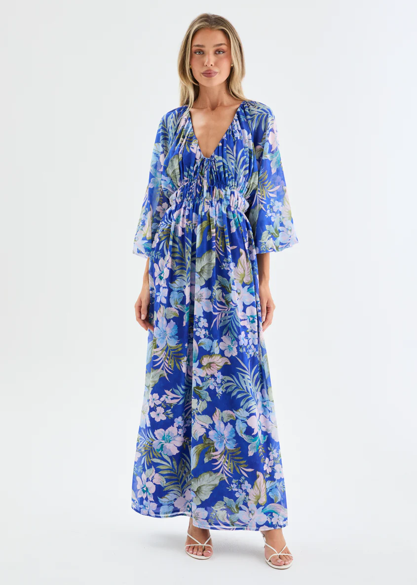 Ellaria Maxi Dress - Cobalt Garden - Image 4
