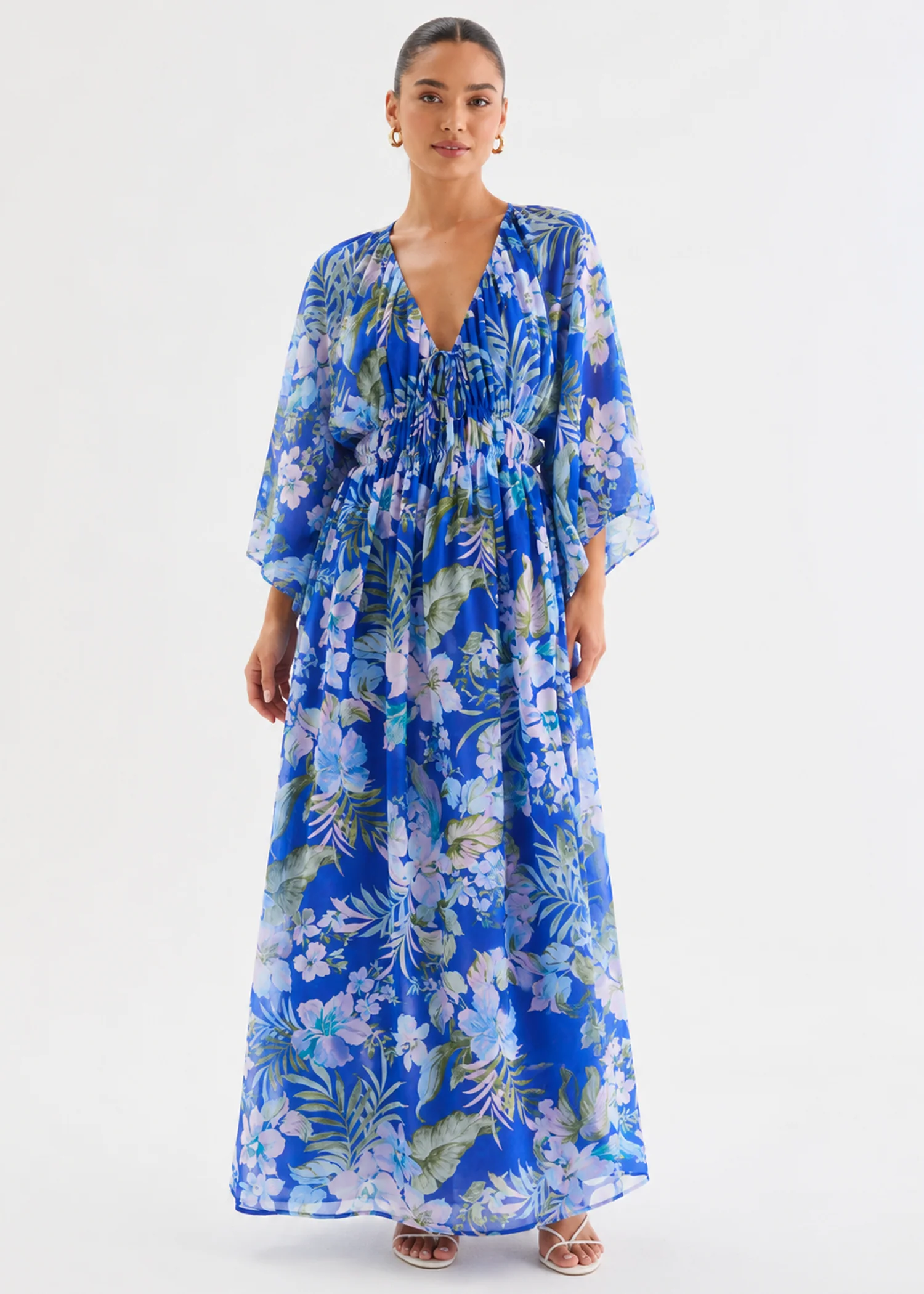 Ellaria Maxi Dress - Cobalt Garden - Image 5