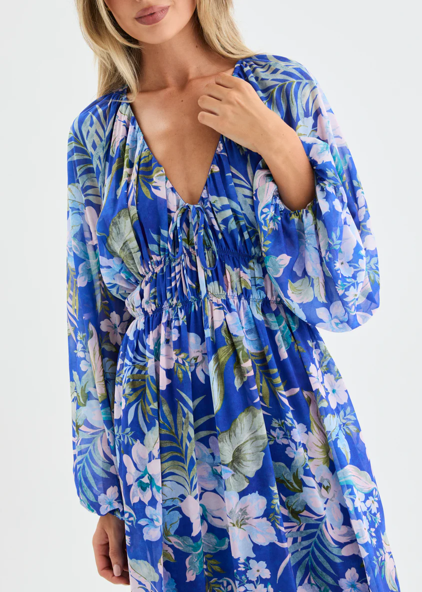 Ellaria Maxi Dress - Cobalt Garden - Image 7