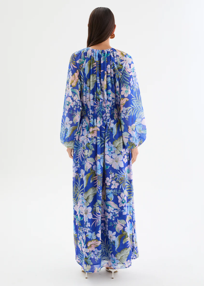 Ellaria Maxi Dress - Cobalt Garden - Image 8