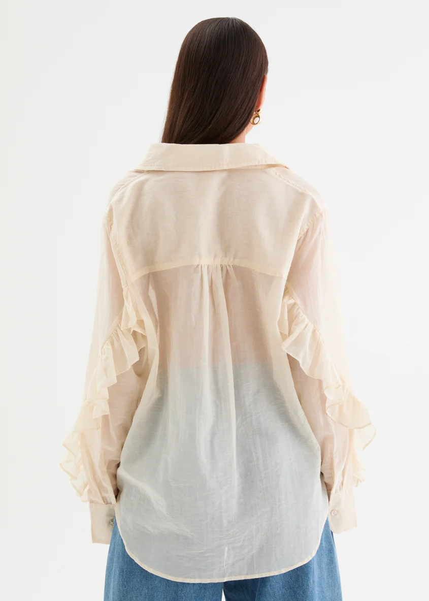 Elodey Embroidered Shirt - Cream - Image 8