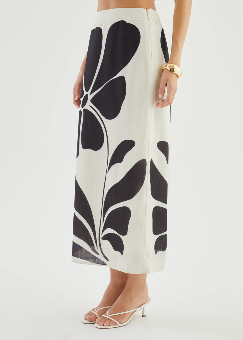 Elodie Midi Skirt - Noir Fleur - Image 10
