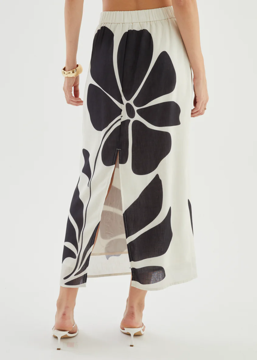 Elodie Midi Skirt - Noir Fleur - Image 11