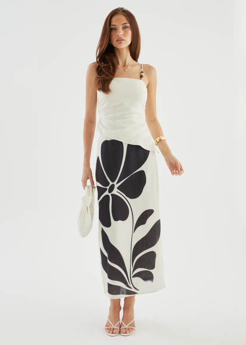 Elodie Midi Skirt - Noir Fleur - Image 6