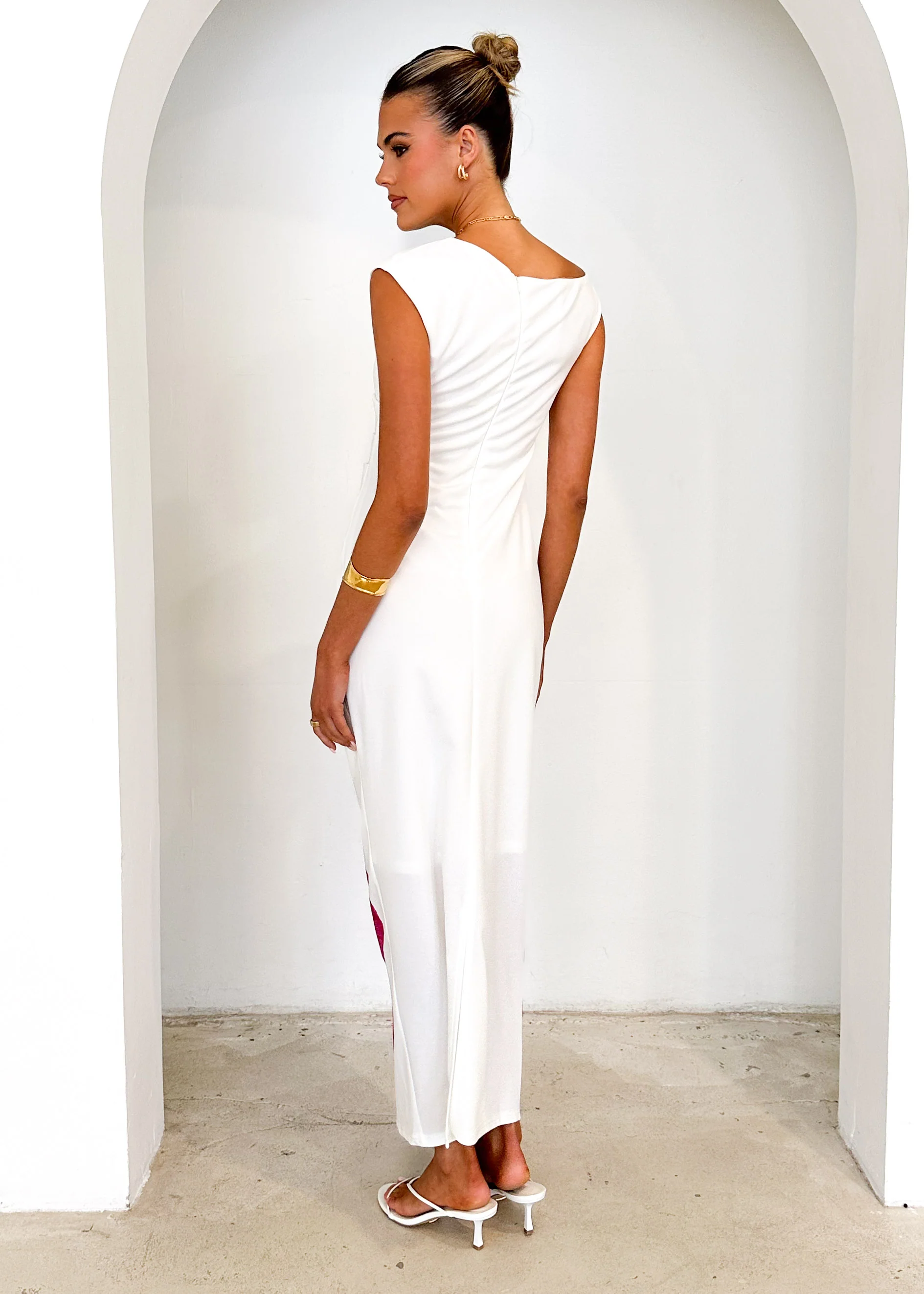 Elsea One Shoulder Maxi Dress - Pink Flowers - Image 7