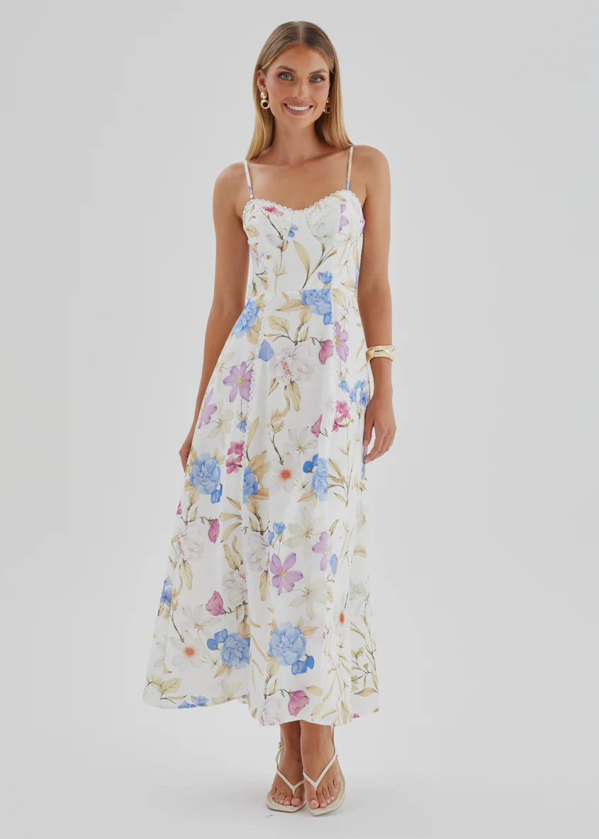 Embreigh Maxi Dress - Blue Botanica