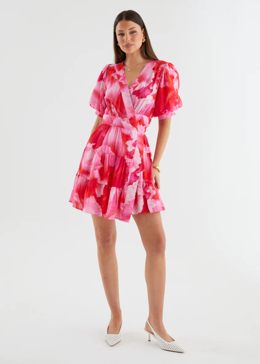 Emely Wrap Dress - Strawberry Abstract - Image 6