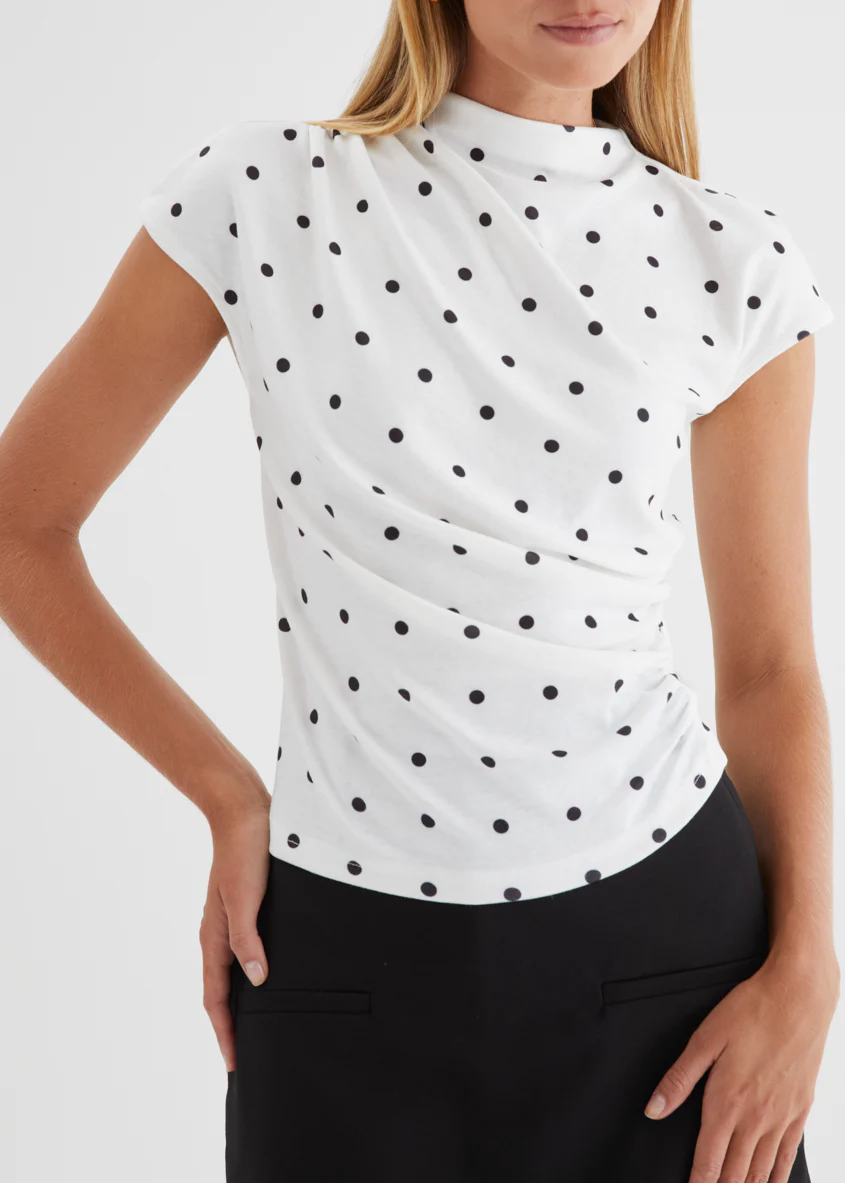 Emmaley Top - White Polka - Image 6