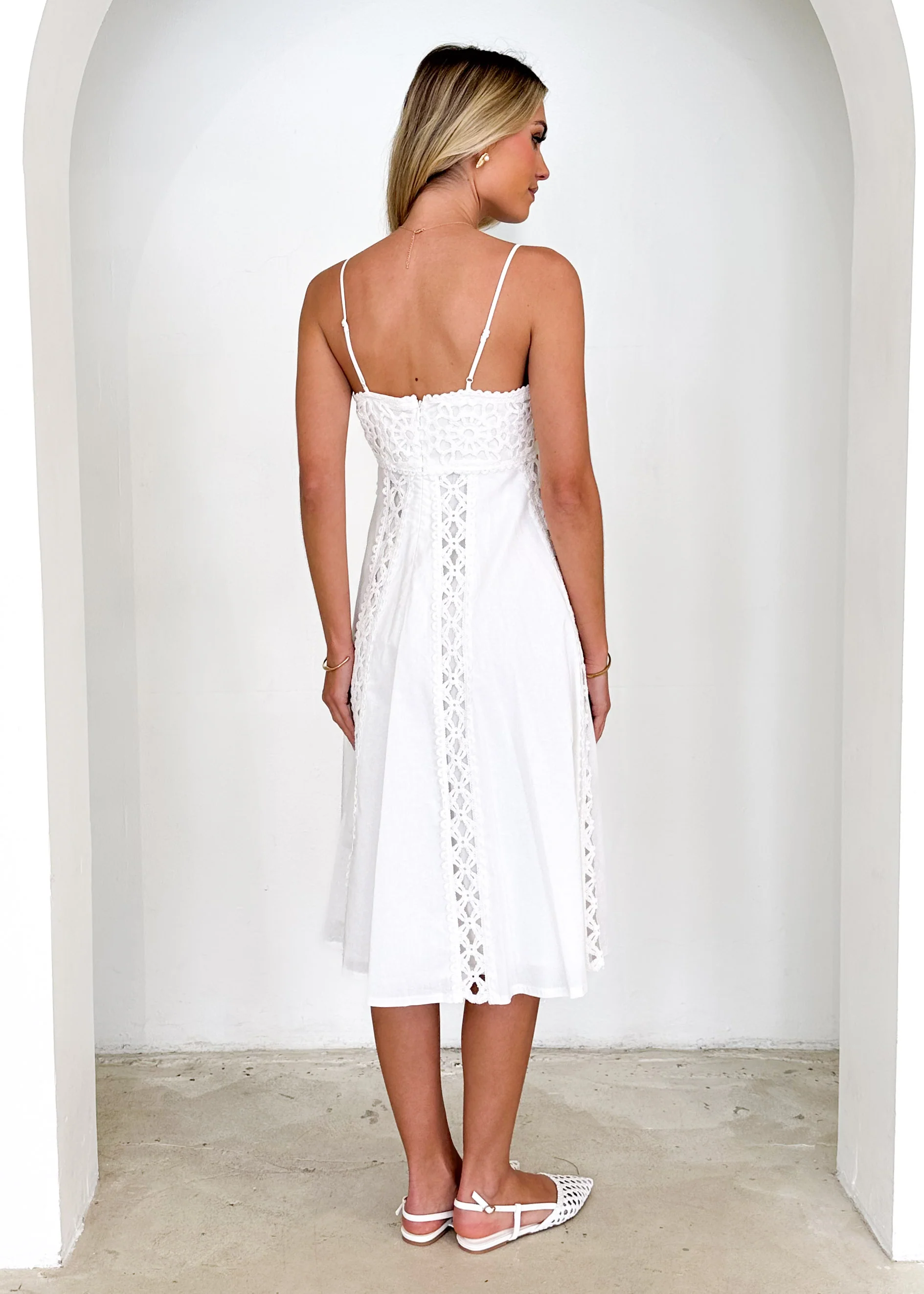 Empress Midi Dress - Off White - Image 7