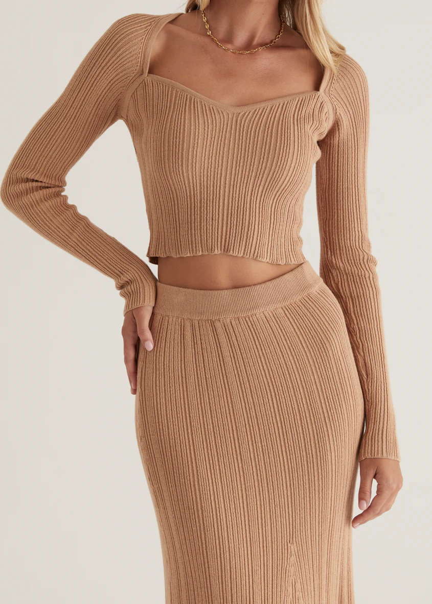 Enota Knit Crop - Camel - Image 11