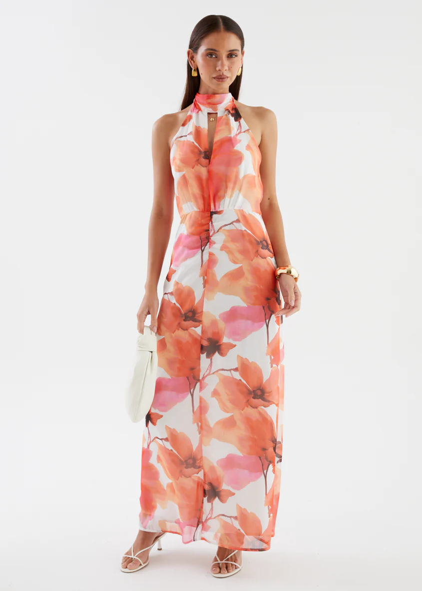 Eternity Maxi Dress - Orange Floral - Image 3