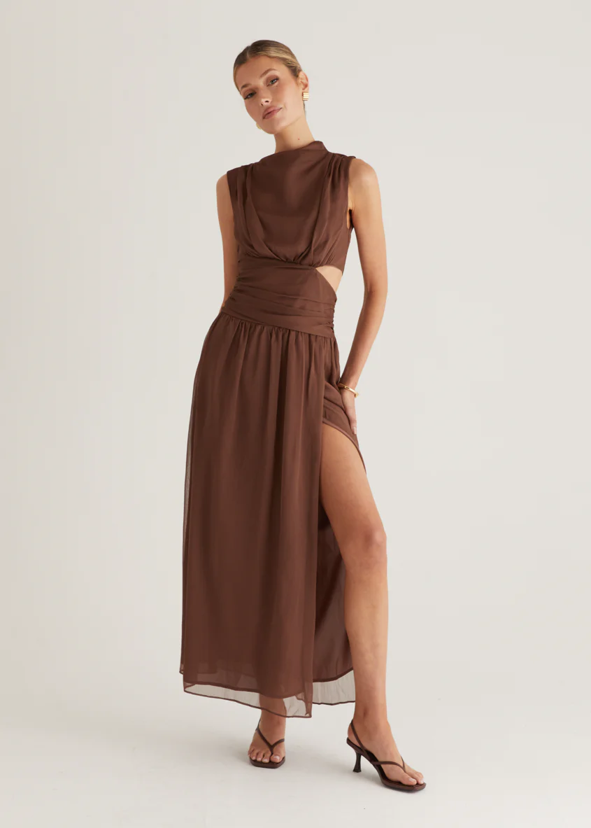 Everett Maxi Dress - Chocolate - Image 11